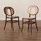 Baxton Studio Garold Mid-Century Brown Woven Rattan and Walnut Brown Wood 2-Piece Cane Dining Chair Set PR 195-2PC-12387-ZORO - alternate 2